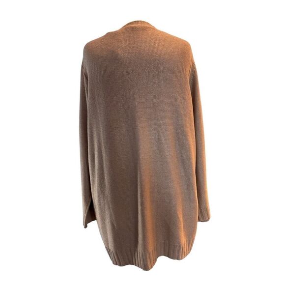 NWT Marina Rinaldi Sport Long Cardigan Sweater Wool Blend 2 Pockets Beige XL - Picture 4 of 7